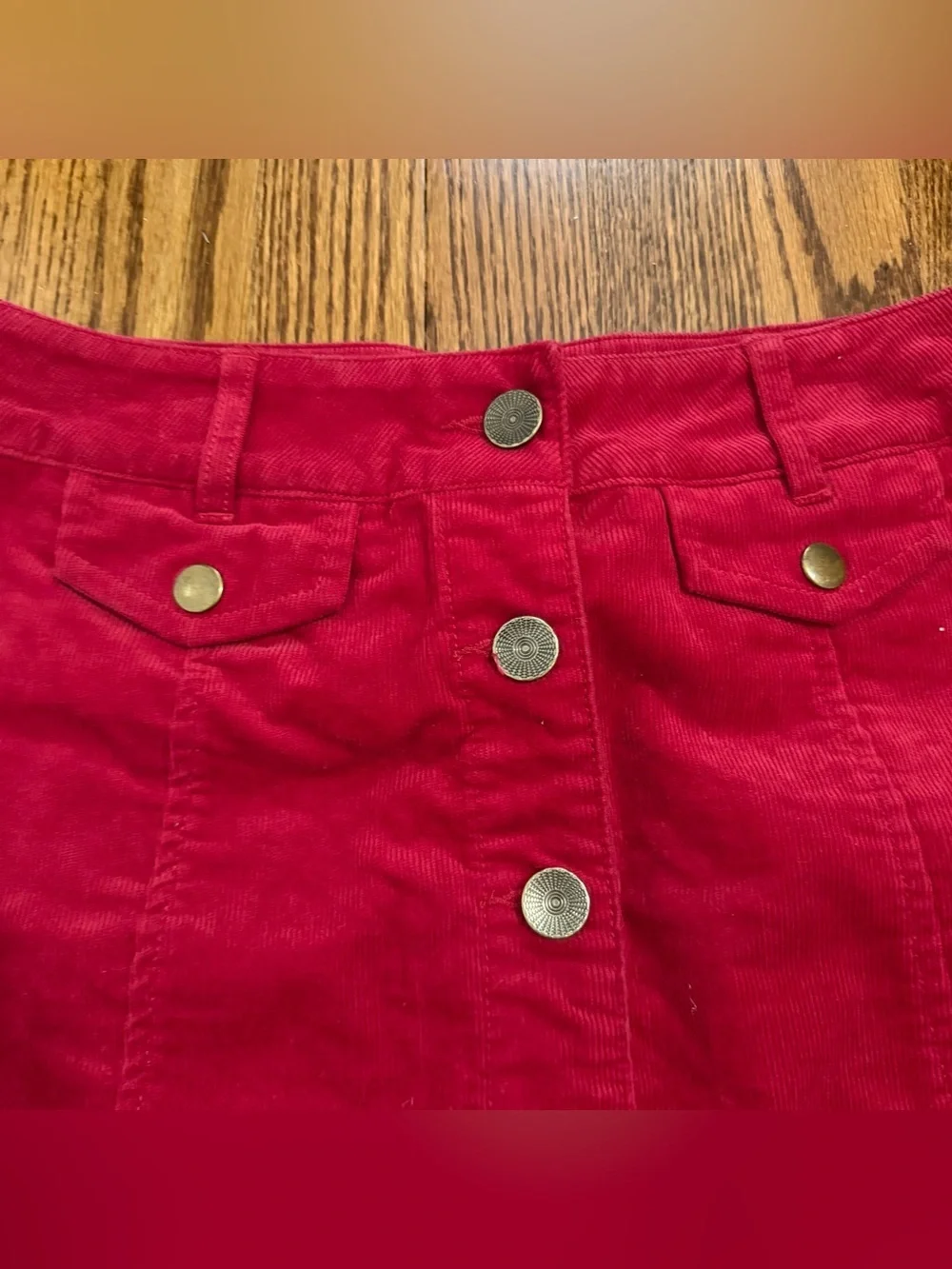 Forever 21 Red Corduroy Mini Skirt Size Small